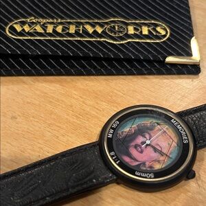 Cooper's Watchworks Black Leather Watch Marilyn Monroe